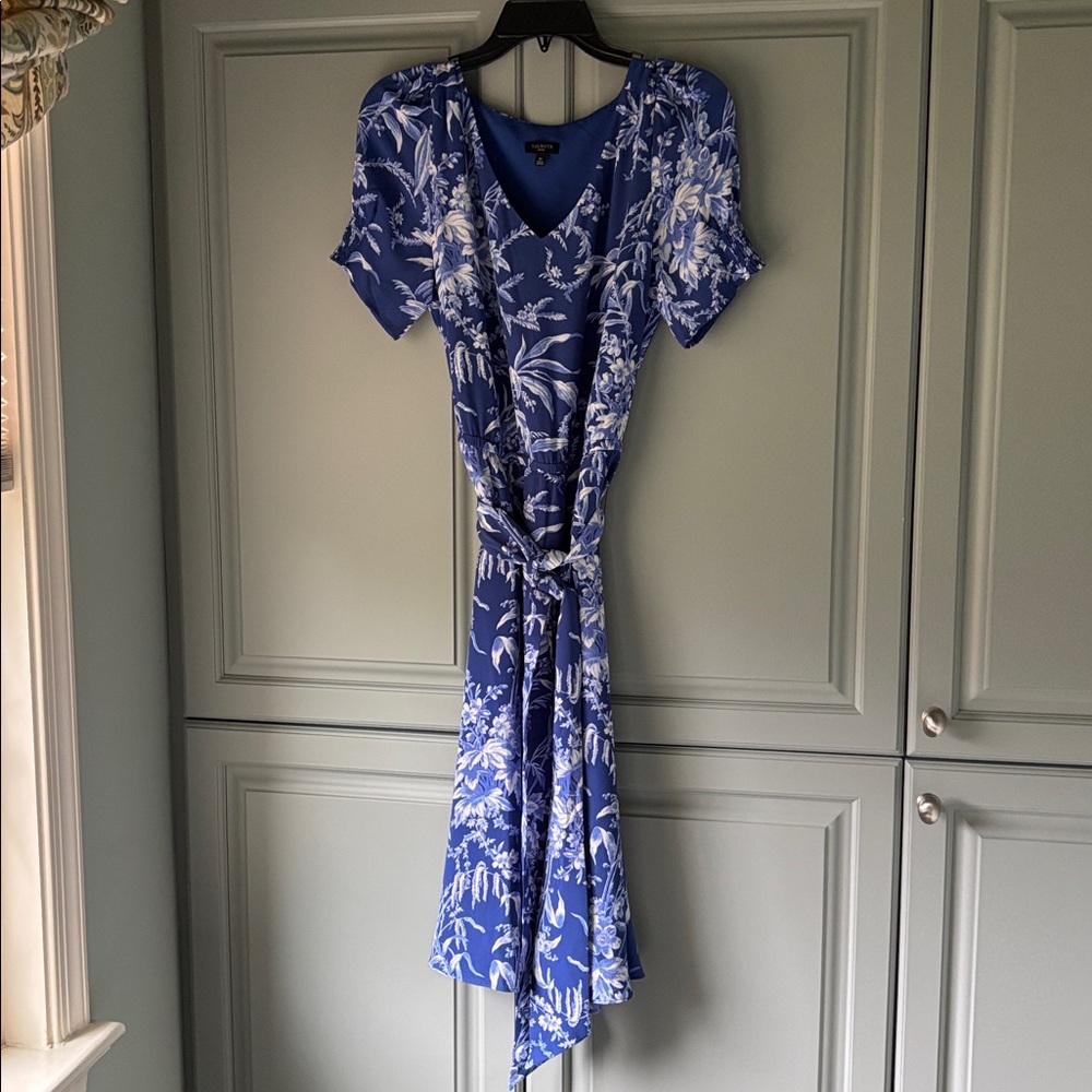 NWOT Talbots Blue and White Petite Dress 8P
